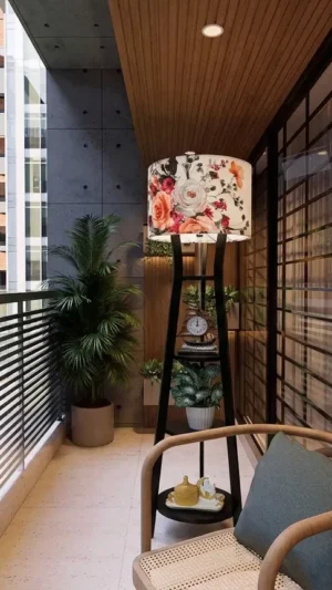 Floor Lampshade with Shelf