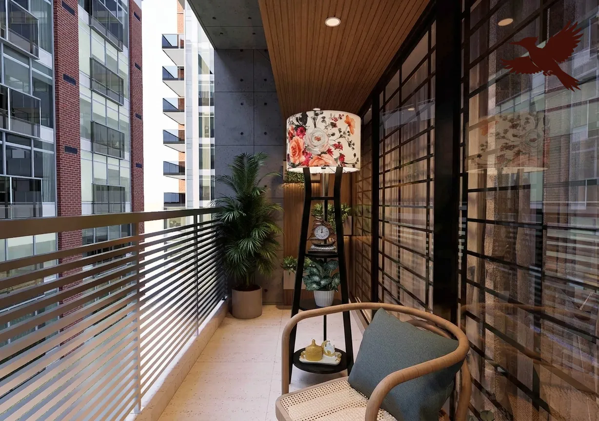 Floor Lampshade with Shelf